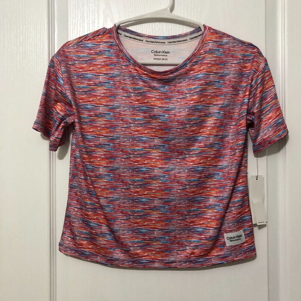 Calvin Klein Performance Girls Space Dye Activewear Top Purple Rose Size M‎ 8-10